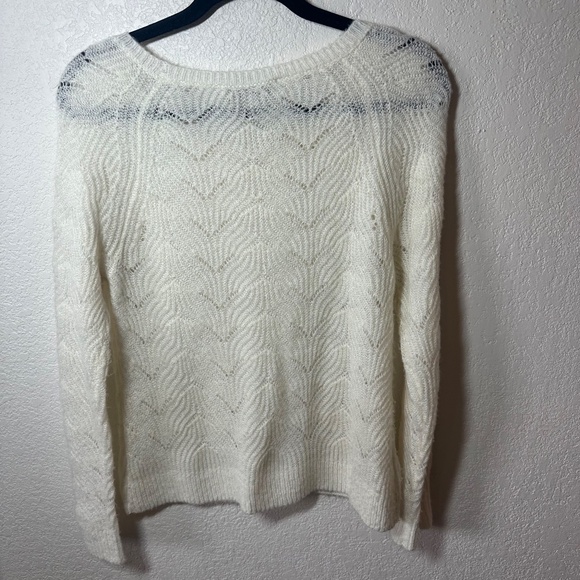 LOFT White Textured Knit Sweater – Size M - Picture 4 of 4